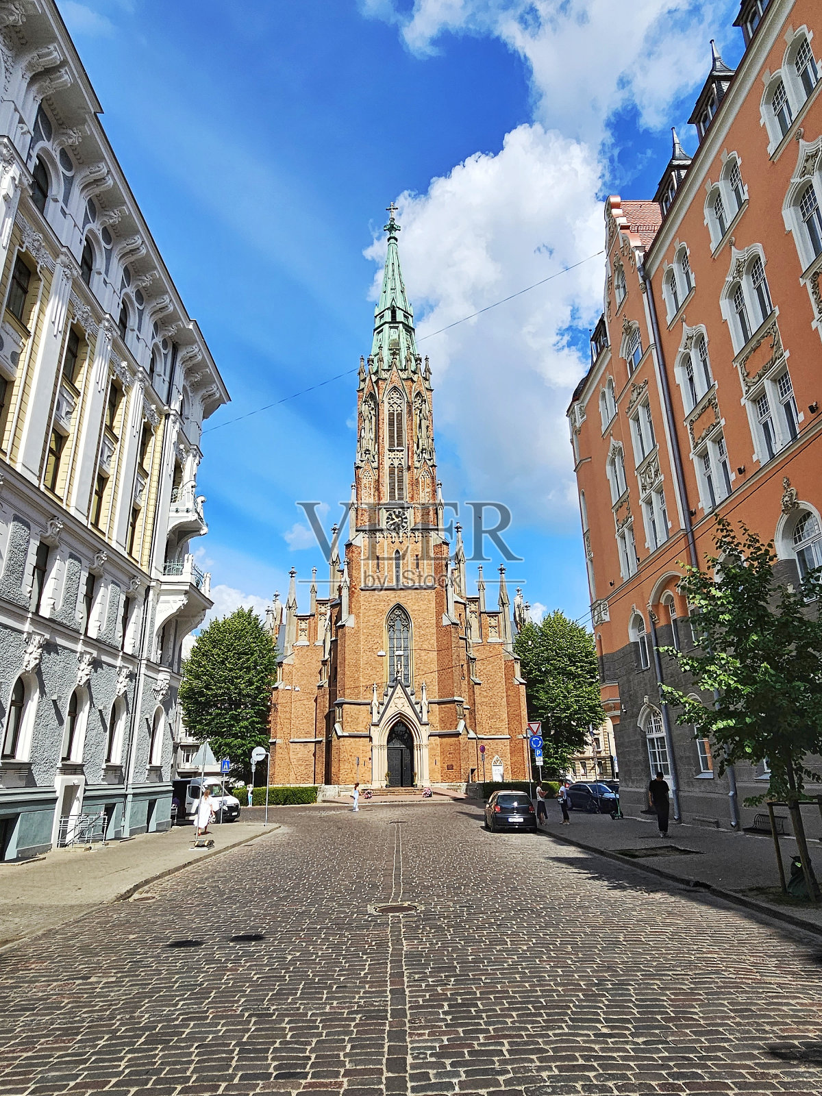 拉脱维亚首都里加的路德教会照片摄影图片