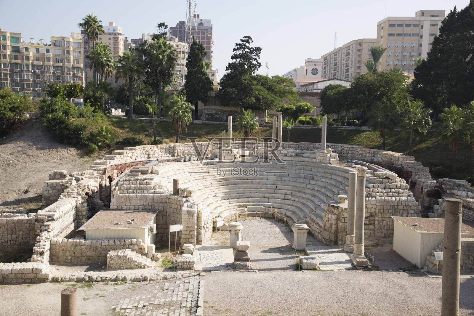 亚历山大罗马圆形剧场的美丽景色照片摄影图片