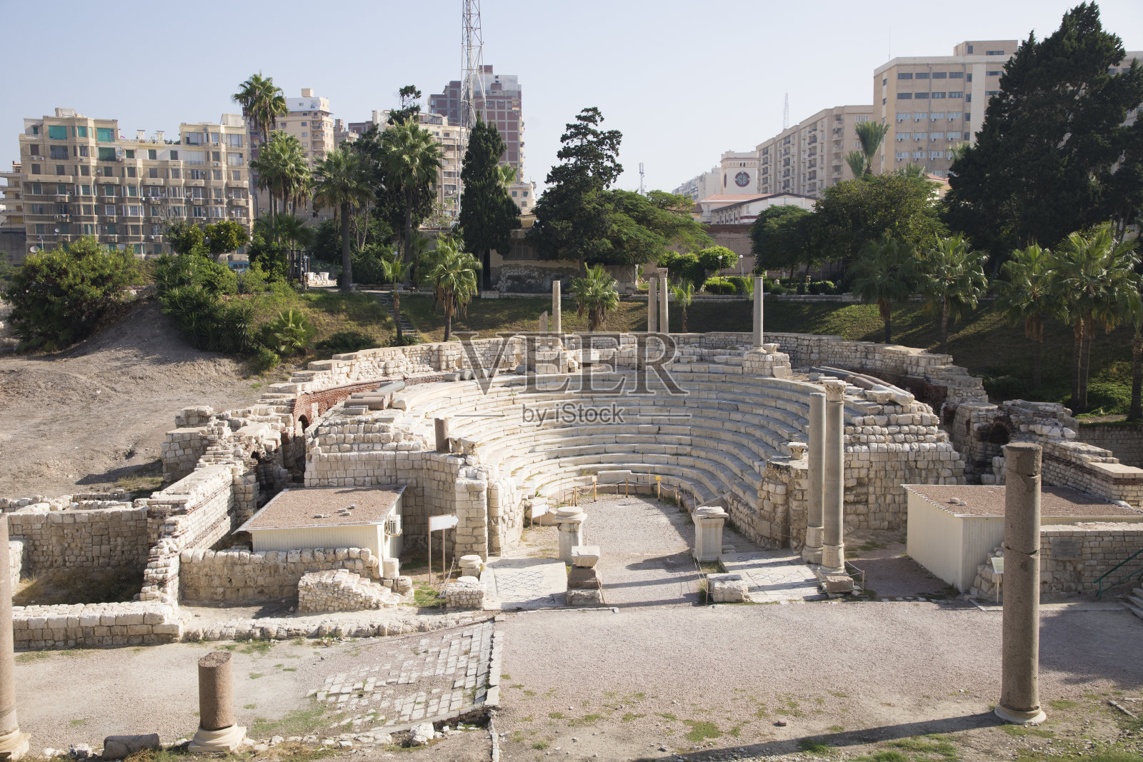 亚历山大罗马圆形剧场的美丽景色照片摄影图片