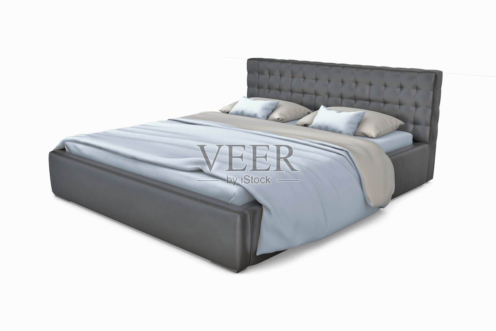 现代的床上照片摄影图片