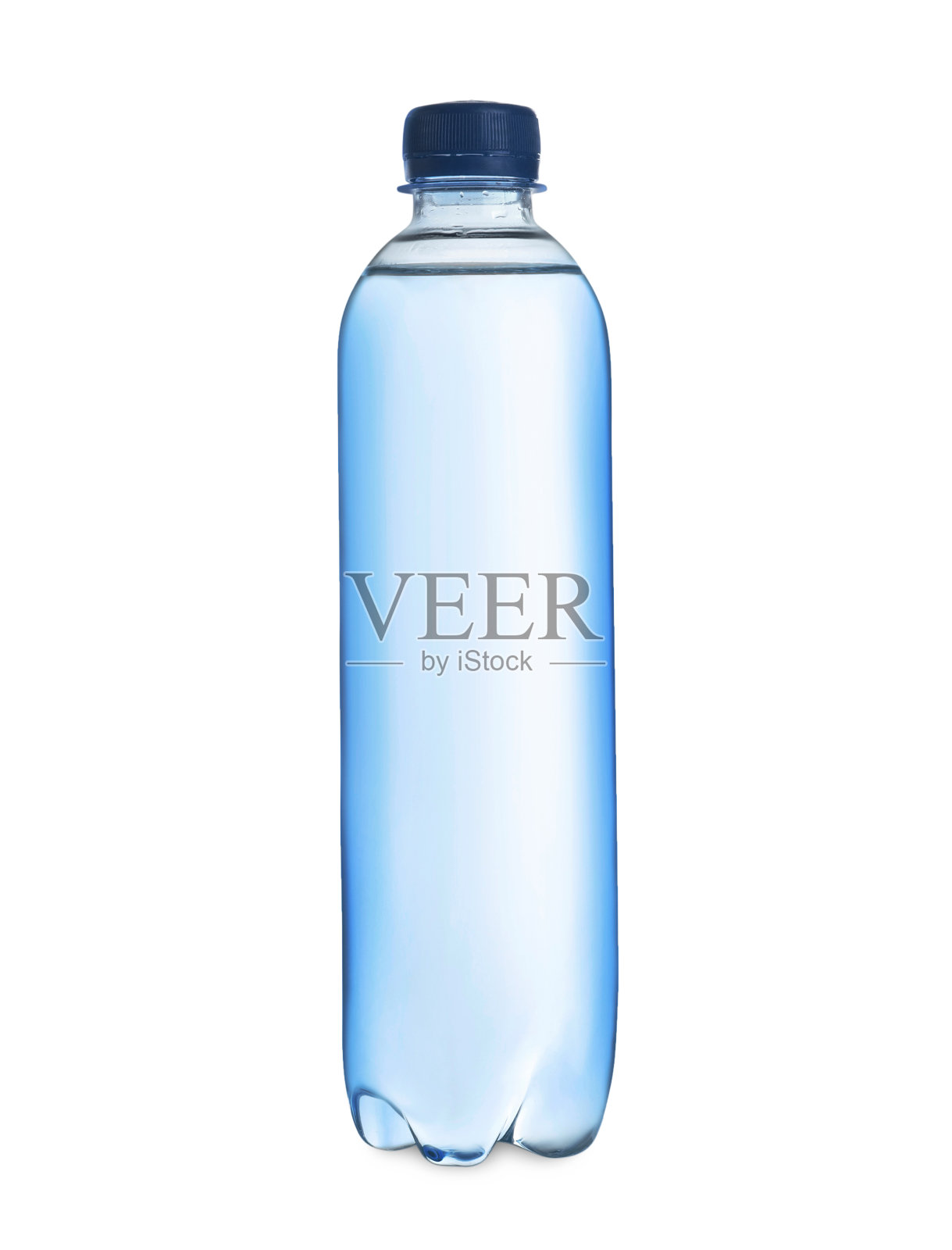 一个装有淡水的塑料瓶被隔离在白色上照片摄影图片