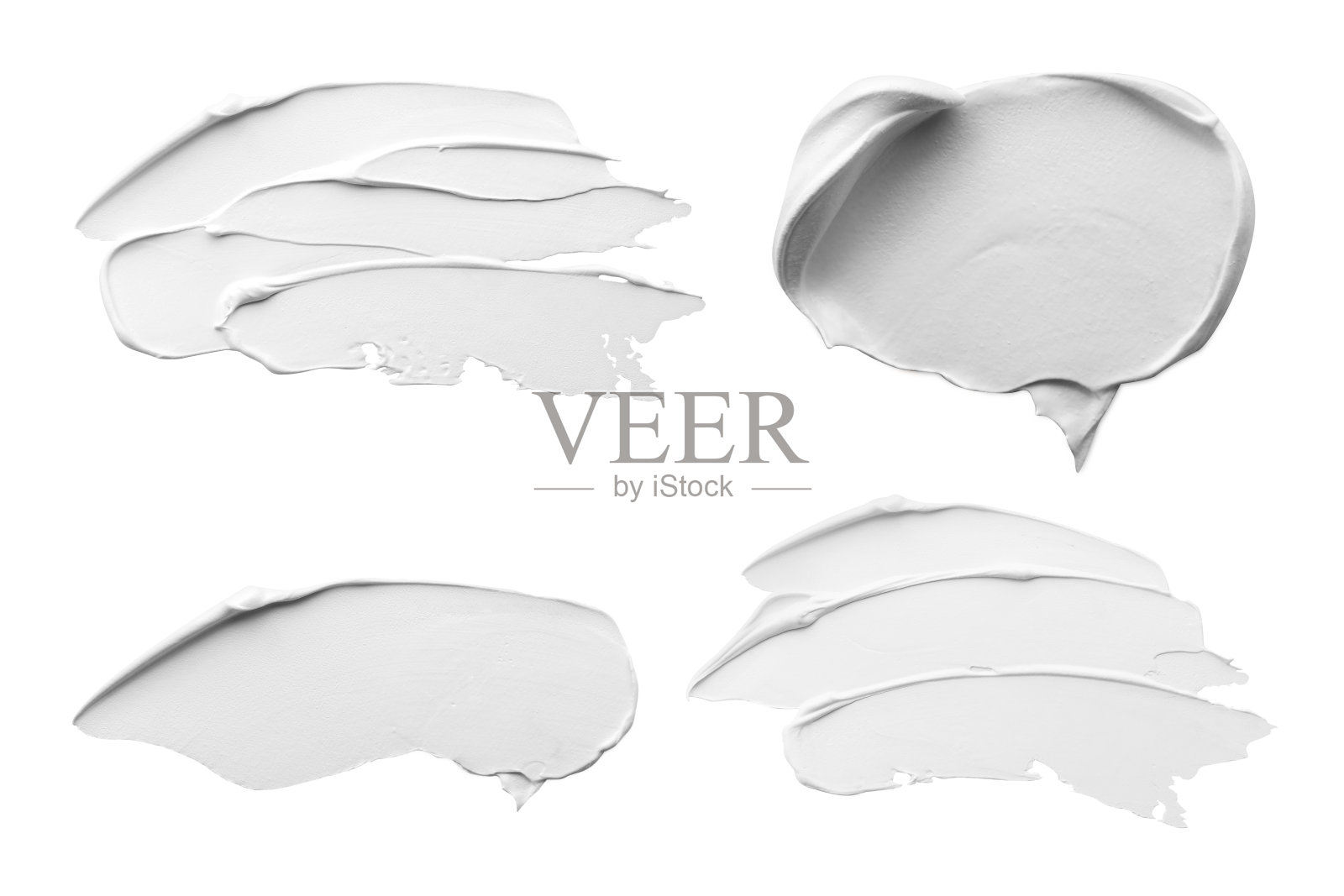 油画笔画孤立在白色，俯视图照片摄影图片