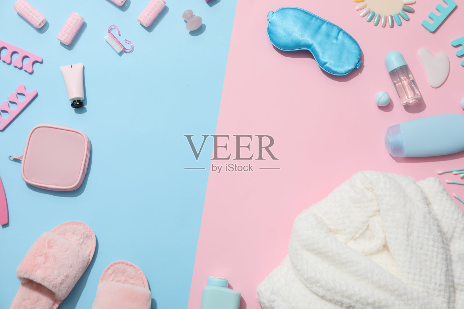 洗浴配件及用品，与浴袍组成照片摄影图片