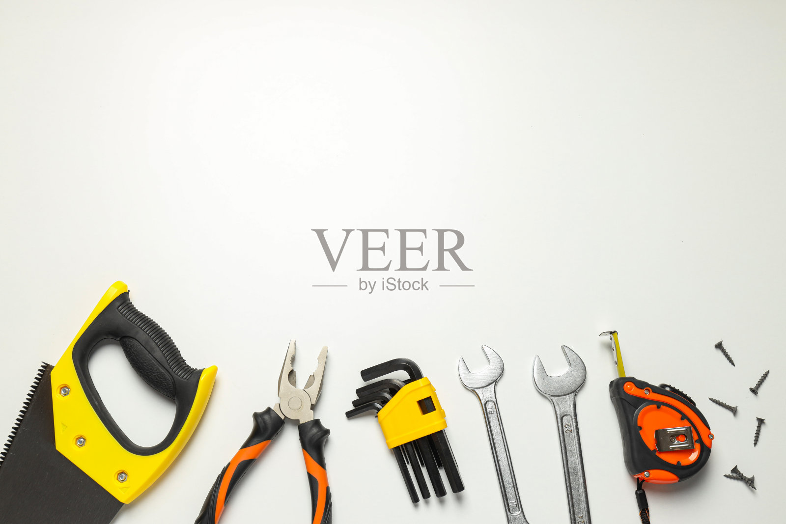 不同工作配件，工程用品和工具的概念照片摄影图片