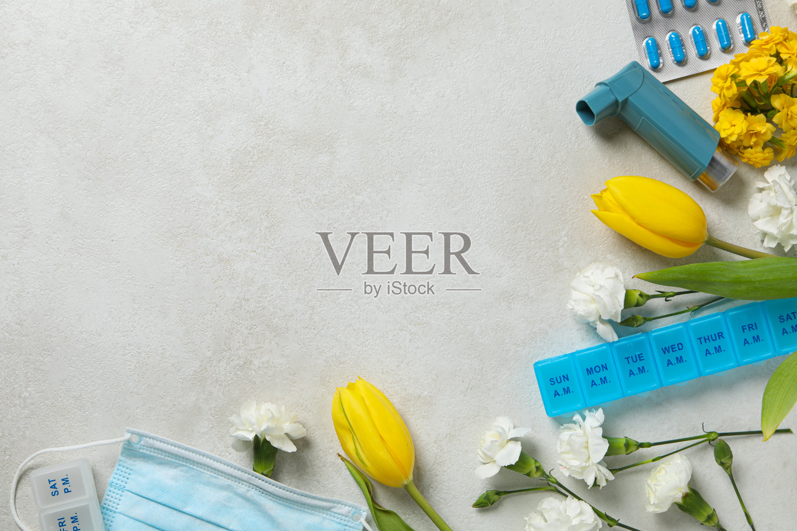 世界哮喘日，过敏护理概念-哮喘照片摄影图片