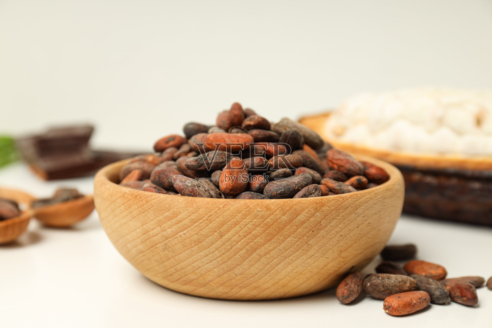 新鲜和芳香食品的概念-可可豆照片摄影图片