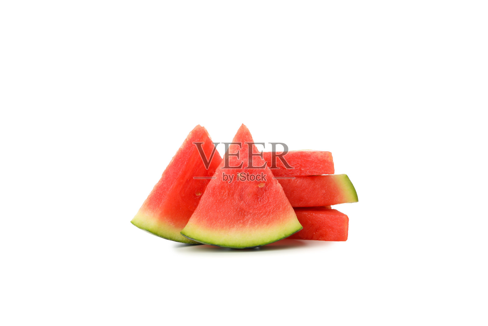 PNG，新鲜多汁的夏季水果-西瓜孤立的白色背景照片摄影图片