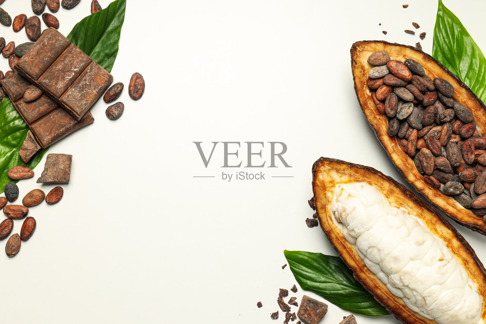 新鲜和芳香食品的概念-可可豆照片摄影图片