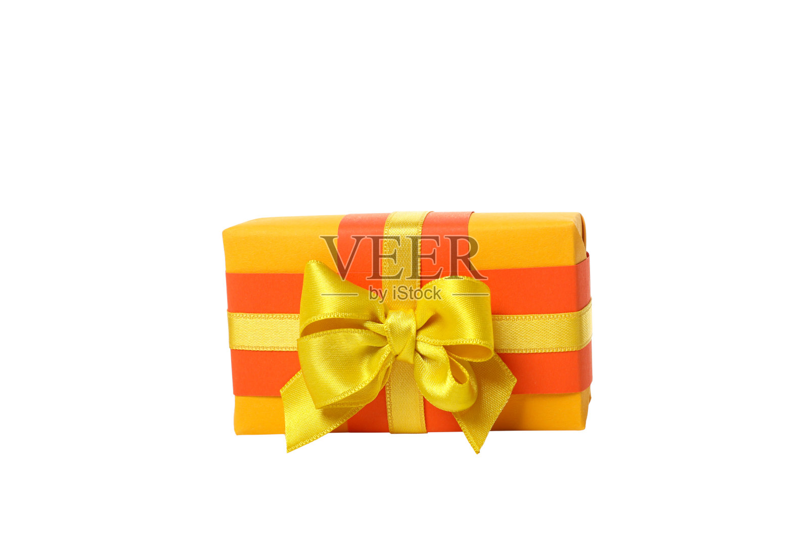 PNG，黄色秋色礼盒，孤立在白色背景上照片摄影图片