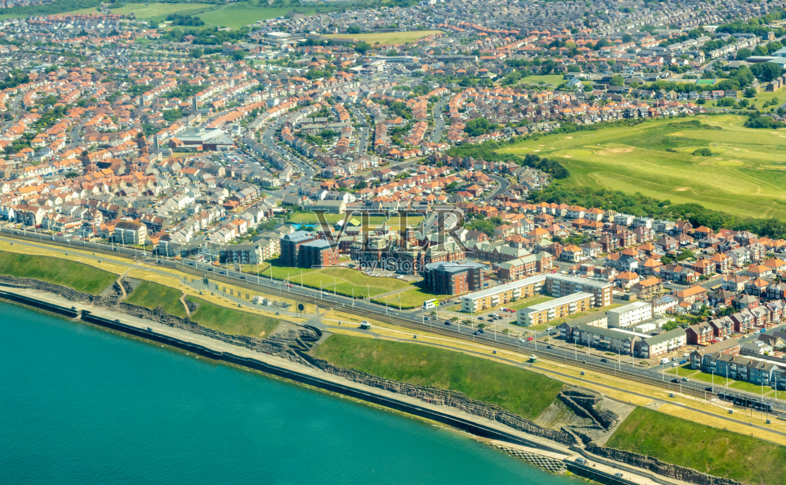 布莱克浦快乐海滩海岸景观照片摄影图片