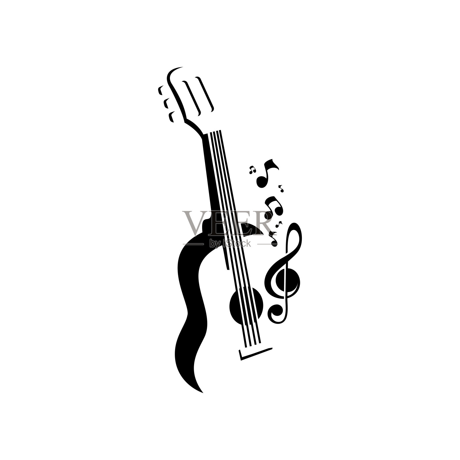 吉他声插画图片素材