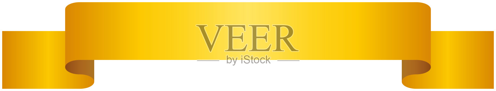 简单渐变色带1(黄色)插画图片素材