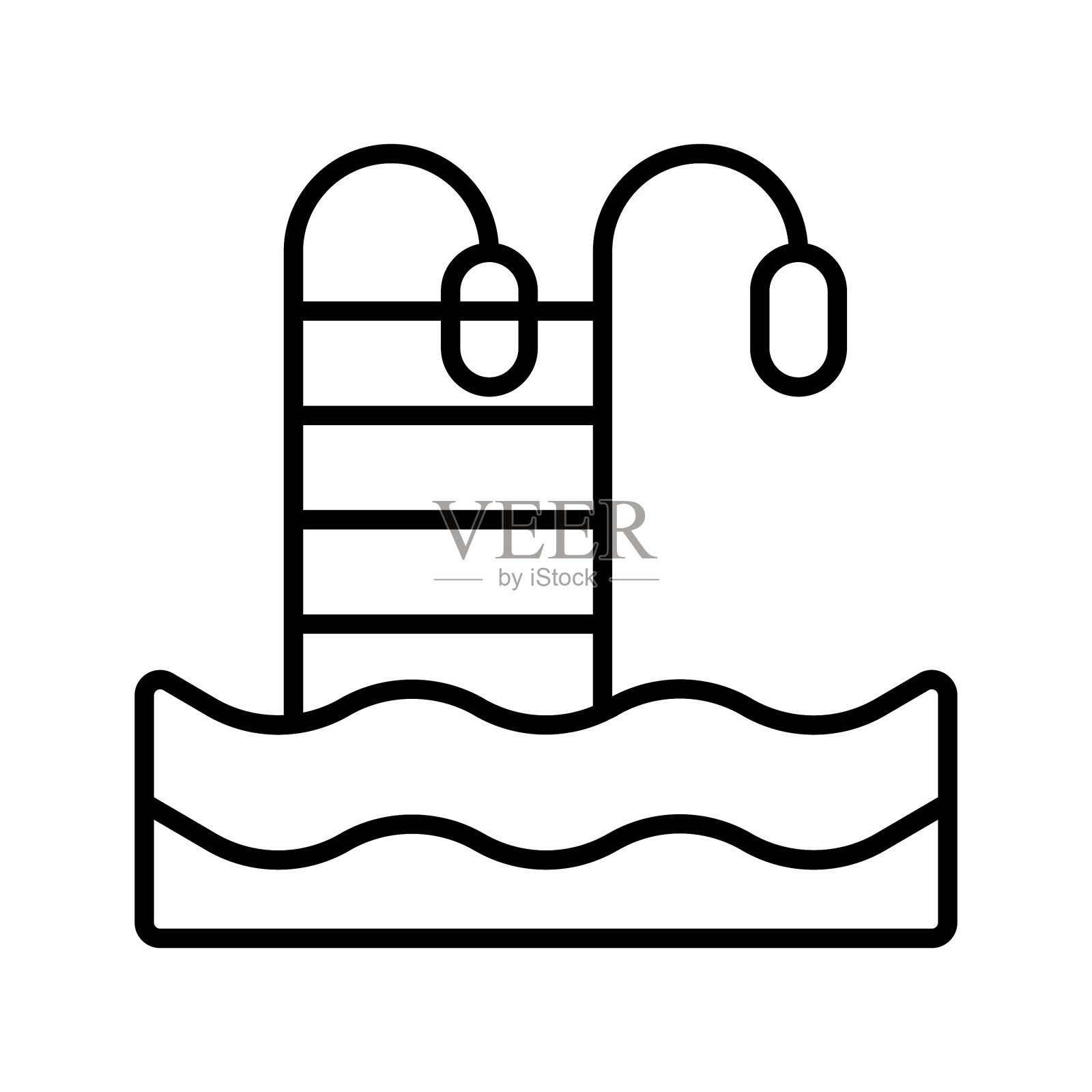 视觉上吸引人的游泳池矢量，可编辑的游泳池概念。插画图片素材