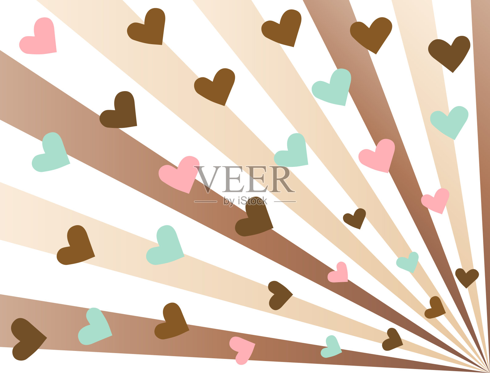 棕色影响线条和心脏插画图片素材