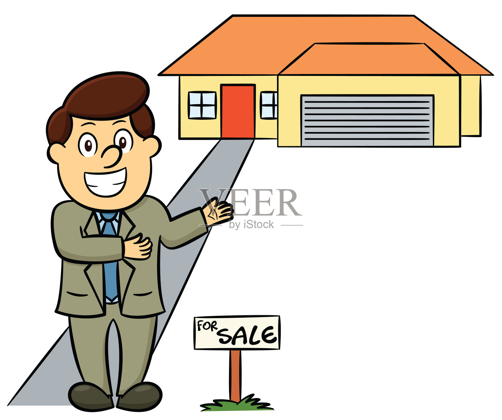 地产代理卡通插画图片素材