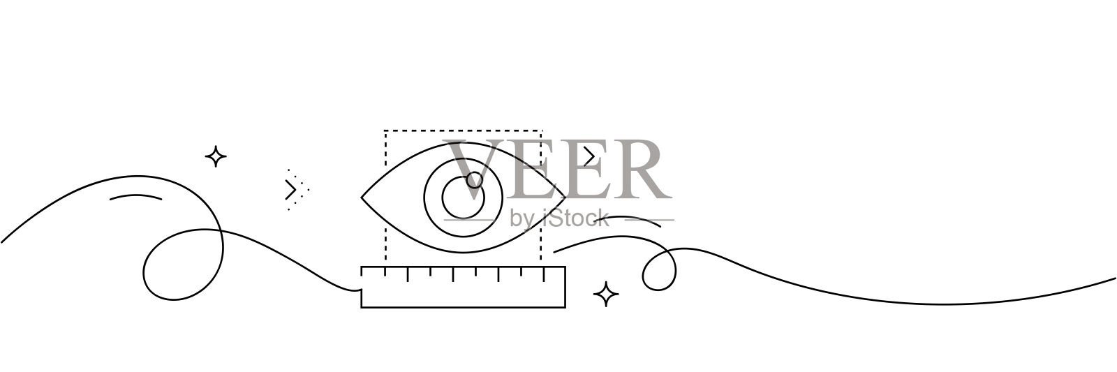 连续线条绘制可视化图标。手绘符号矢量插图。插画图片素材