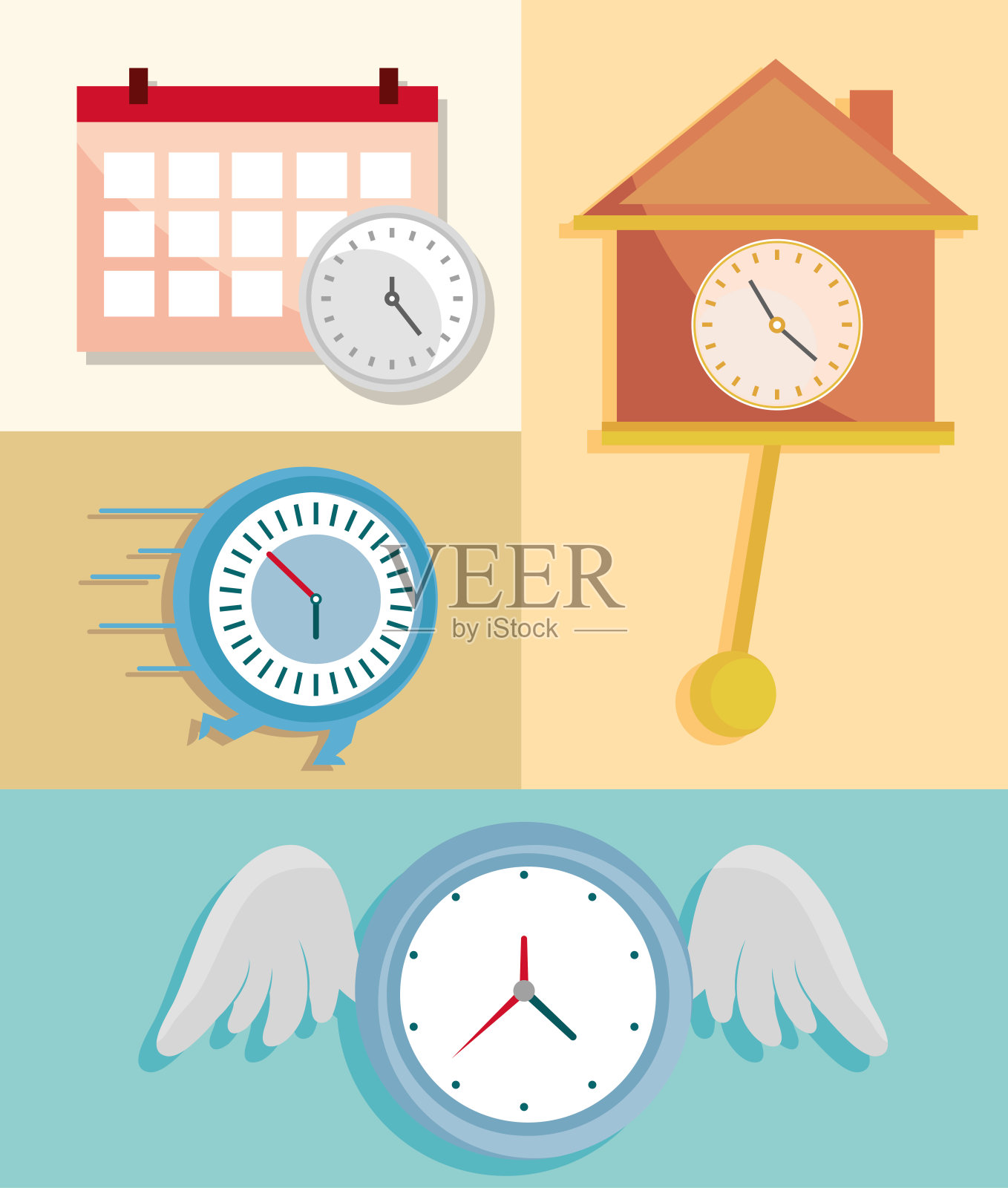 图标、时钟插画图片素材