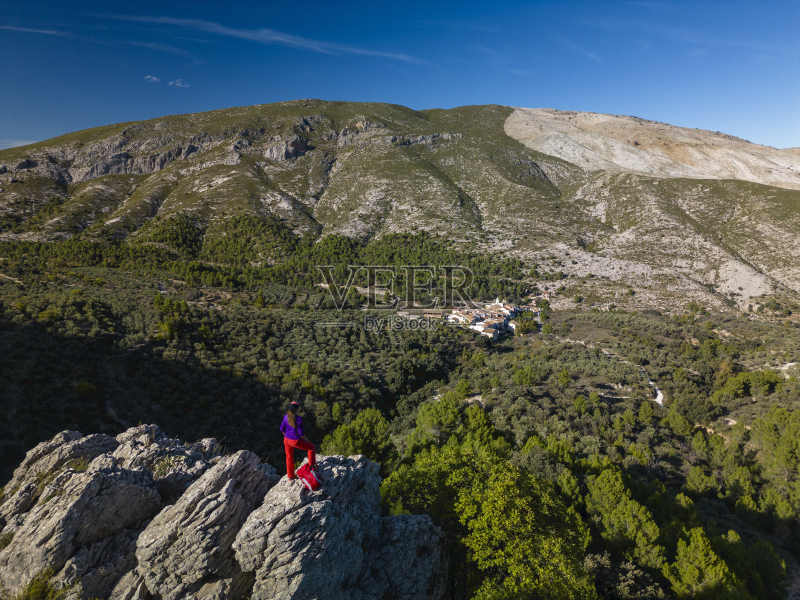 法莫卡村鸟瞰图，阿利坎特，科斯塔布兰卡，西班牙-股票照片照片摄影图片