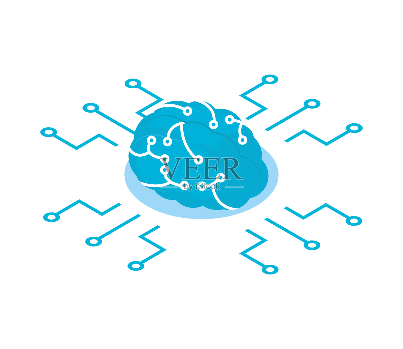 脑回路AI图标插画图片素材