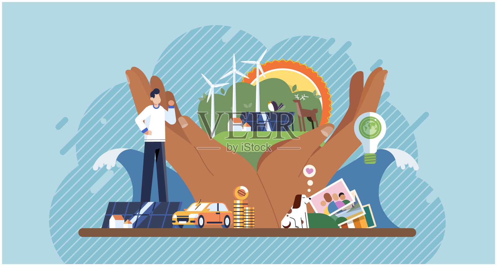 幸福的比喻。人性关怀，关怀工作文化的基石工作幸福感，员工满意度的门户插画图片素材