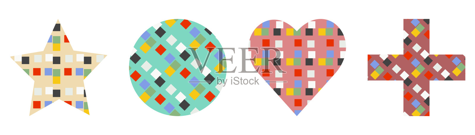 简单的几何元素。带有抽象元素的矢量插图插画图片素材