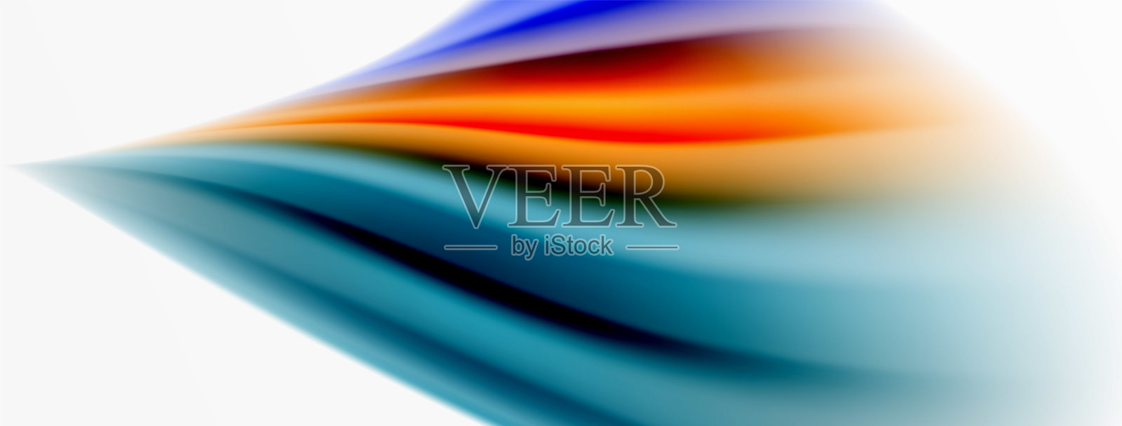 彩虹色丝绸模糊的波浪线背景上的白色，豪华的充满活力的视觉迷人的背景。令人惊叹的混合颜色让人联想到彩虹，丝绸和优雅模糊的波浪图案插画图片素材