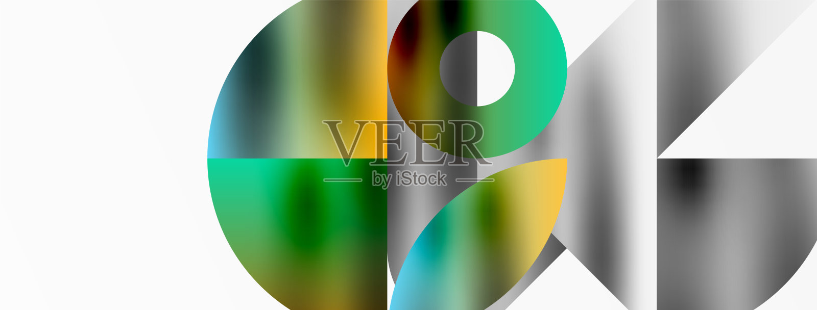 马赛克图案构图以三角形，线条和圆形元素的和谐相互作用为特色，为海报，封面，横幅，小册子，网站创造了视觉上引人入胜的动态设计插画图片素材