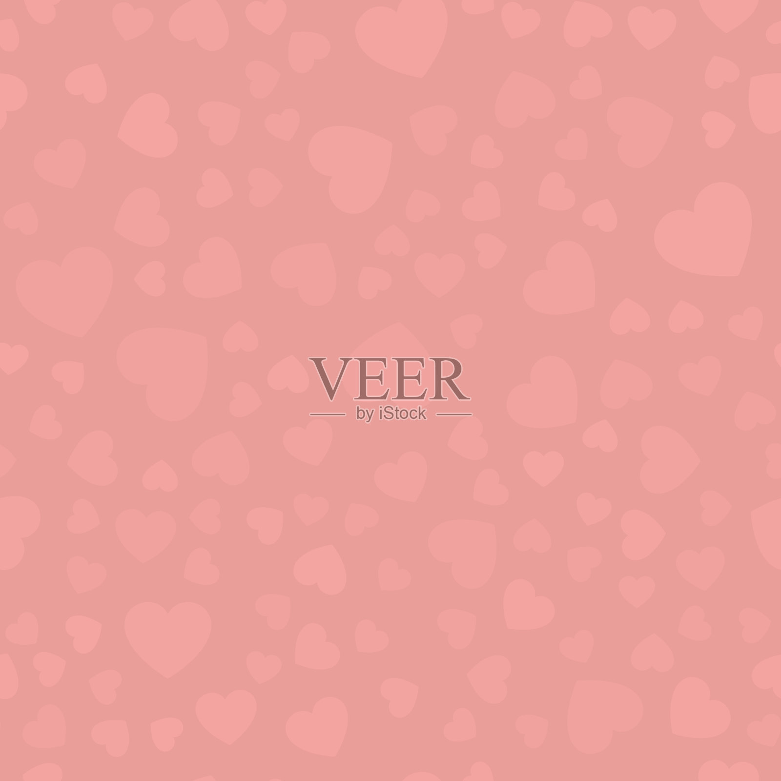 浪漫的粉红色心形背景印花。情人节节日背景质感，浪漫婚礼设计。插画图片素材