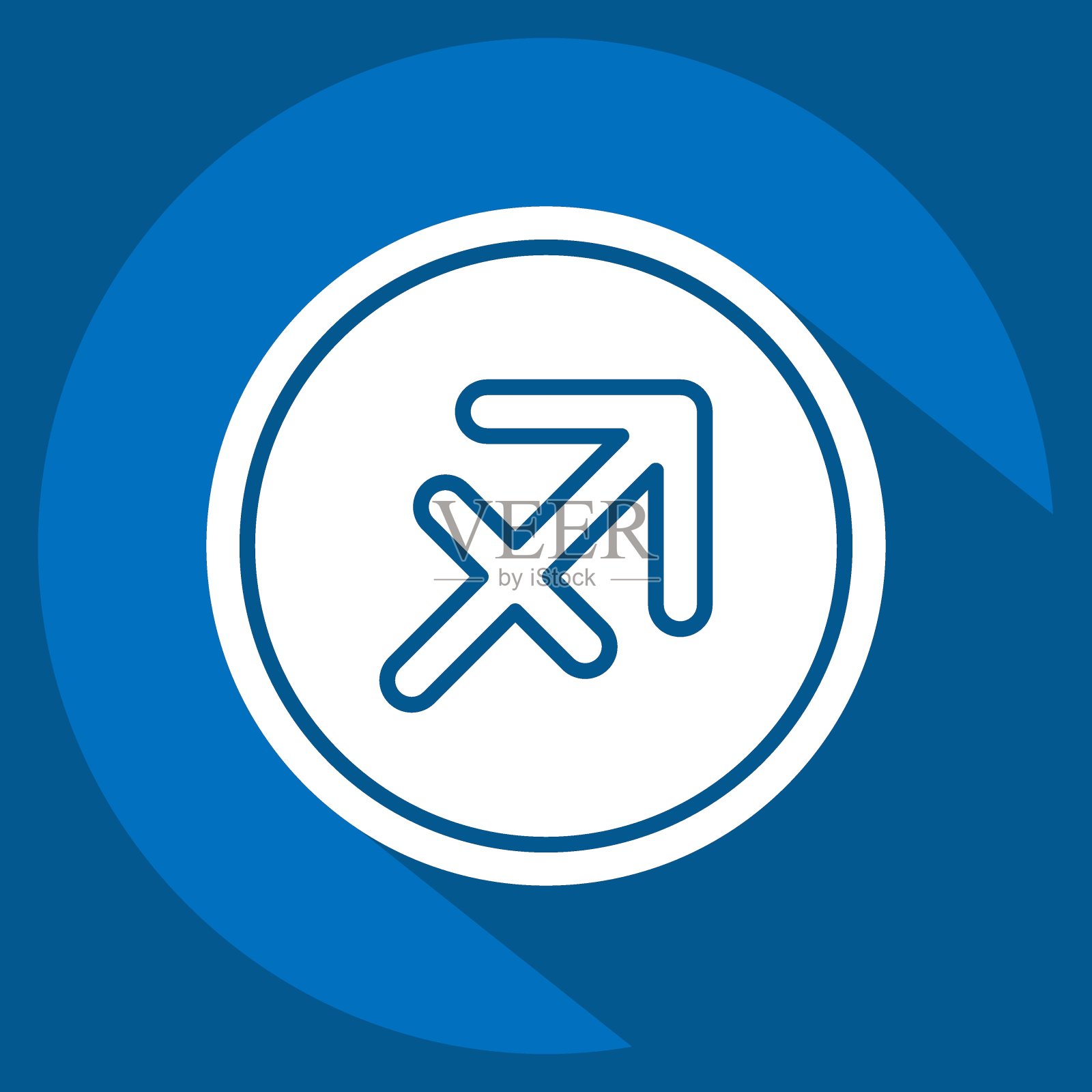 图标射手座。与占星术符号有关。长影式。简单的设计可编辑。简单的说明插画图片素材