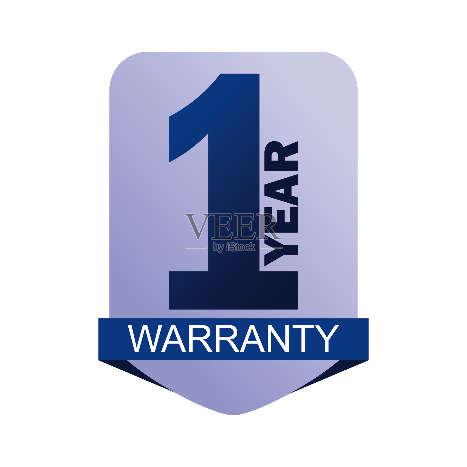 1年质保奖章插画图片素材