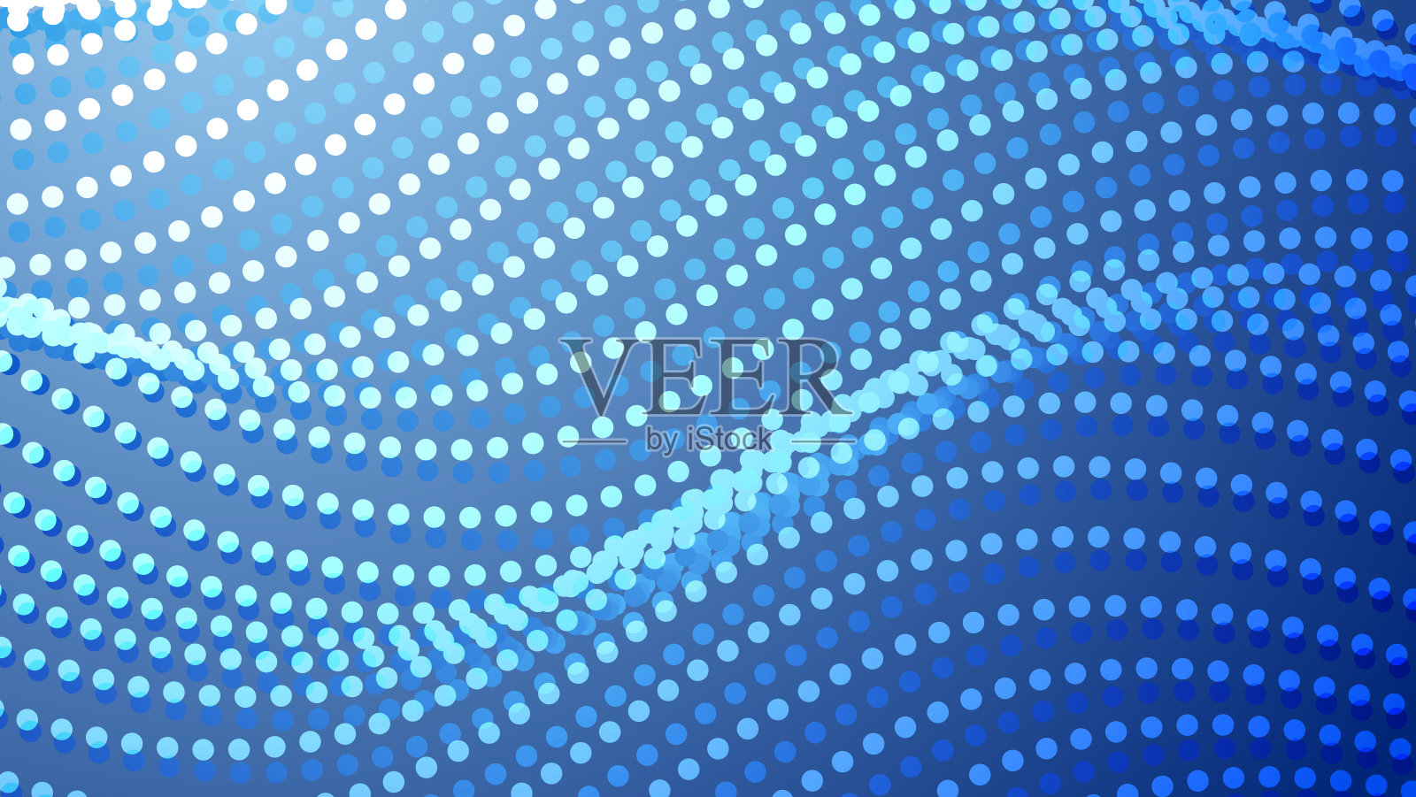 抽象的背景与点波浪图案上的蓝色梯度插画图片素材