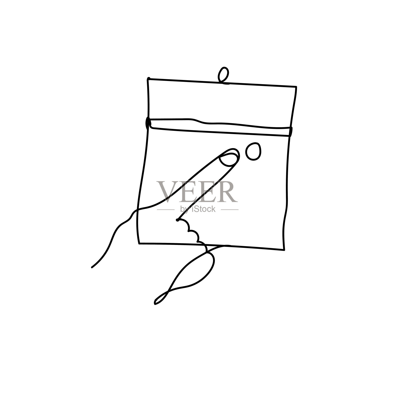 连续线绘制日历和手绘。图标矢量图插画图片素材