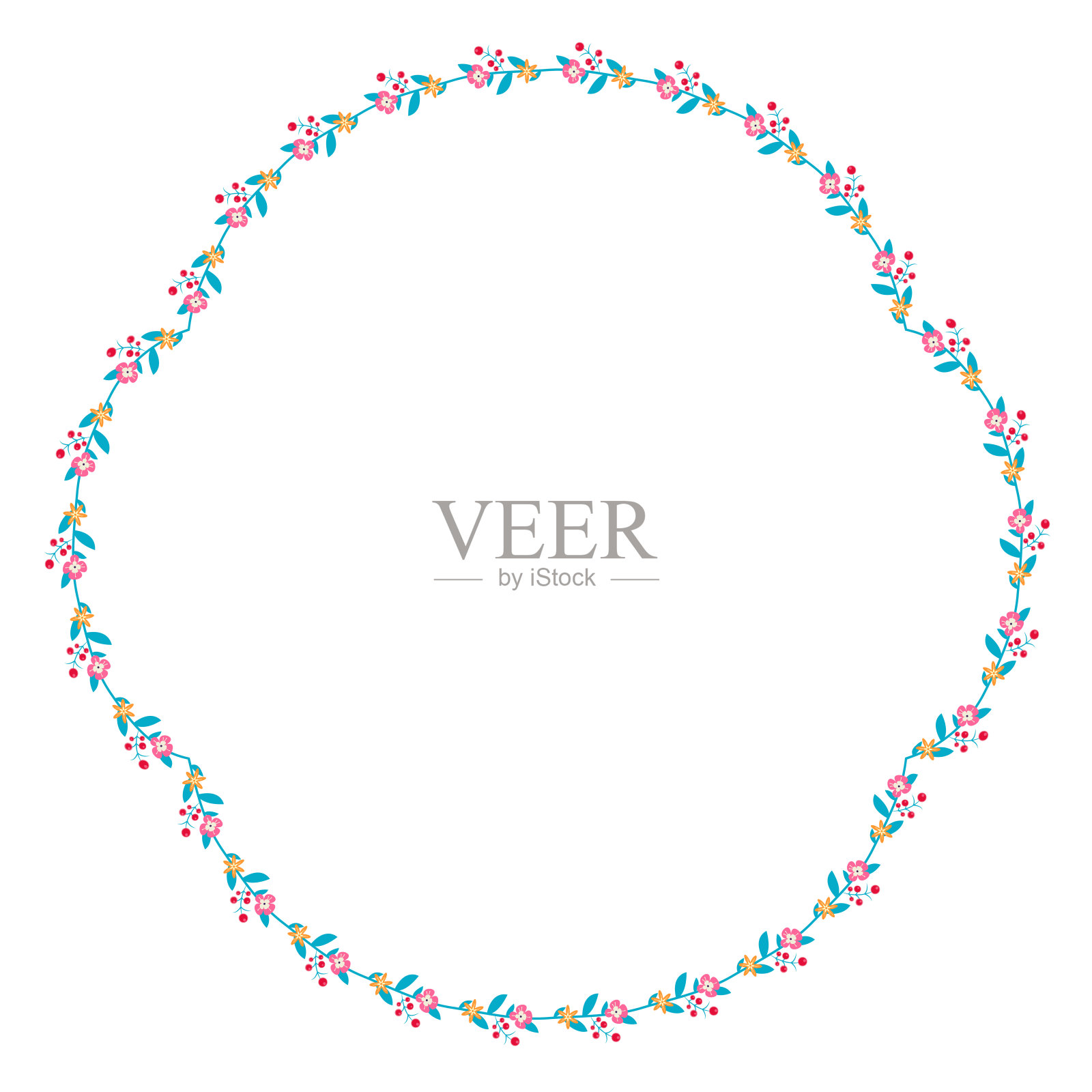 五颜六色的花朵方形复古框架花环花卉叶片边框方形形状五颜六色自然可爱的花朵爱绿色粉红色装饰枝月桂复古框架植物华丽元素设计徽章装饰插画图片素材