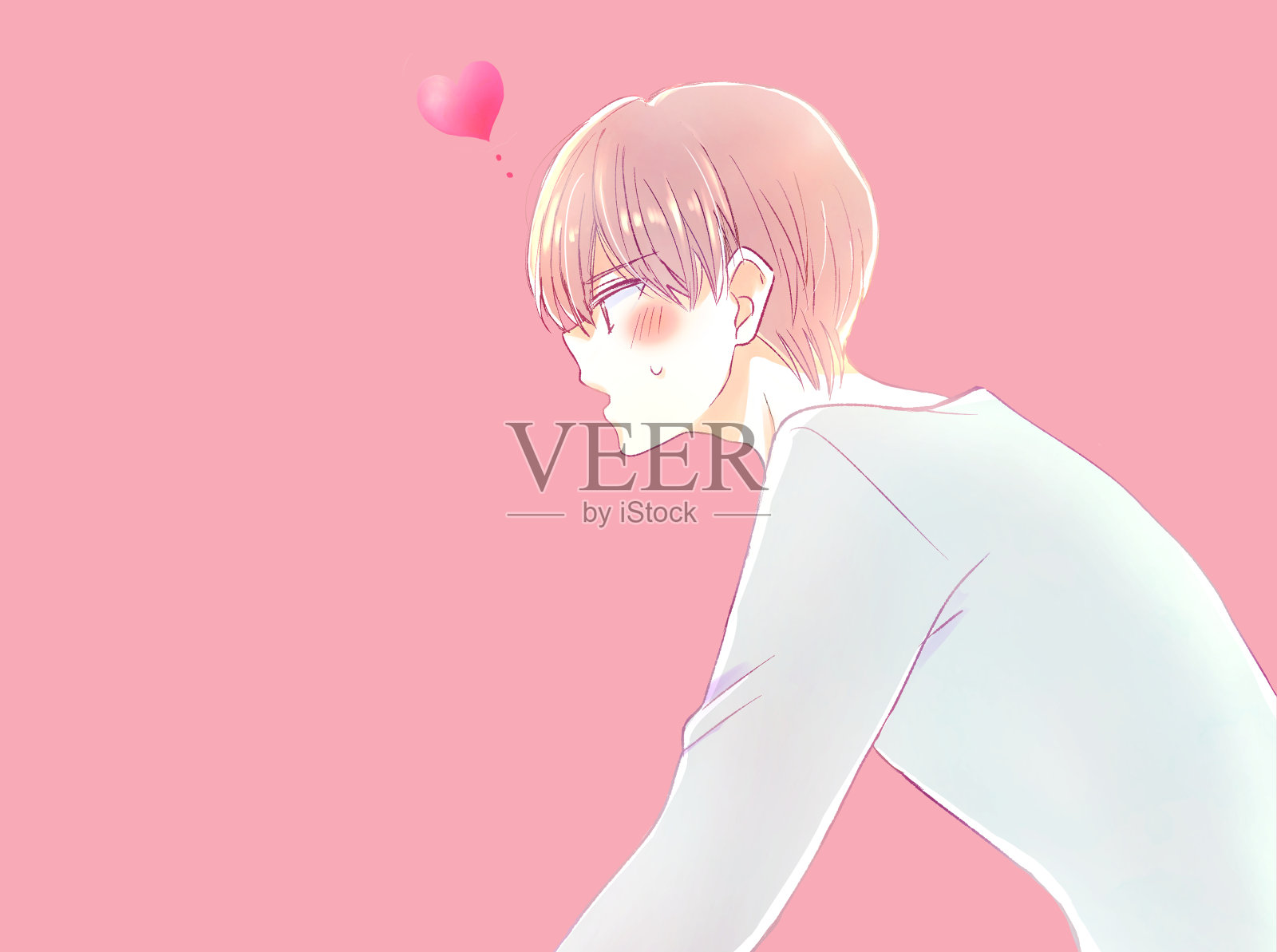 一个男人表达感情的插图插画图片素材