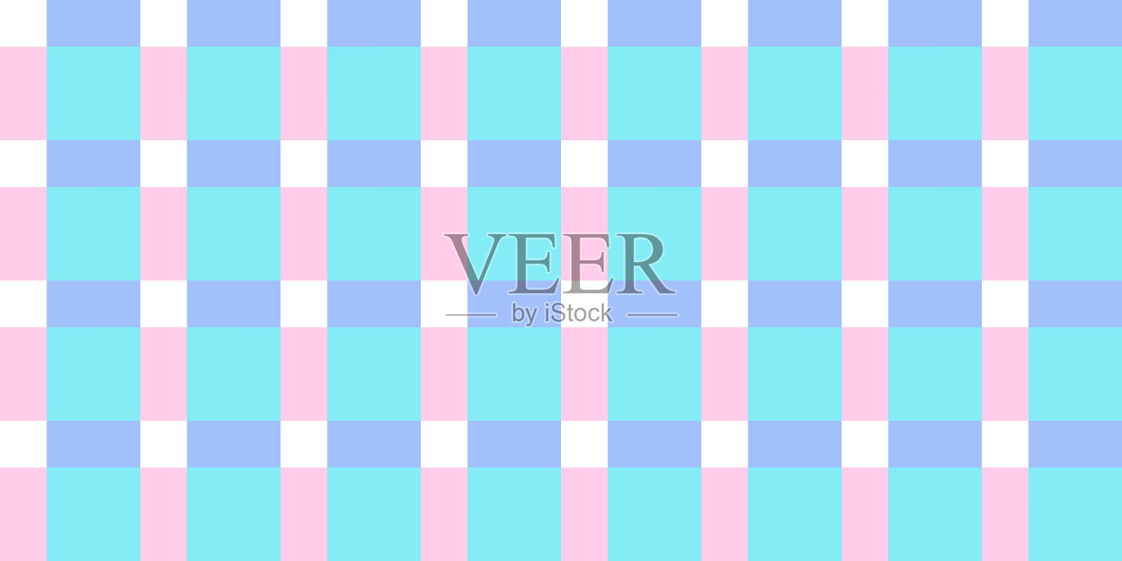 维希无缝图案在柔和的颜色粉色娃娃。格子图案生日、复活节等节日纺织品装饰。矢量检查格纹图案织物-野餐毯，桌布，礼服，餐巾。插画图片素材