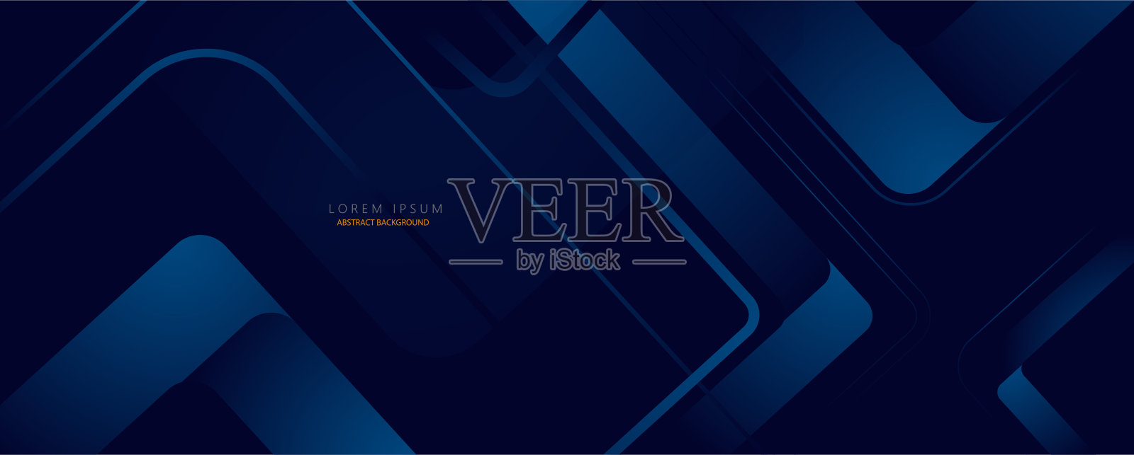 抽象的深蓝色横幅设计背景与对角线几何叠加层。现代方形图形元素。矢量图插画图片素材