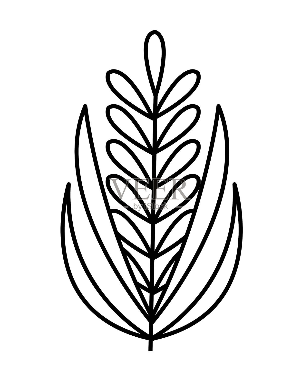 作物植物线图标，矢量最佳线图标。插画图片素材