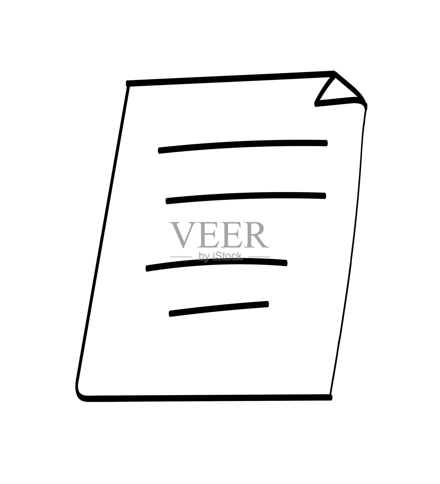 纸手画图标，矢量最好的线图标。插画图片素材