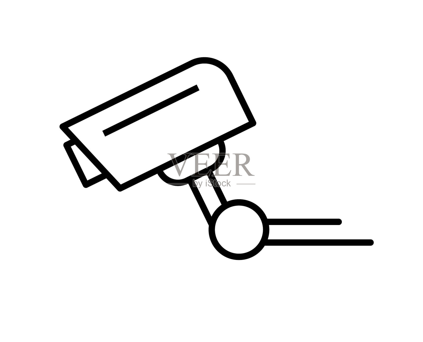 闭路电视摄像机图标，矢量最佳线图标。插画图片素材