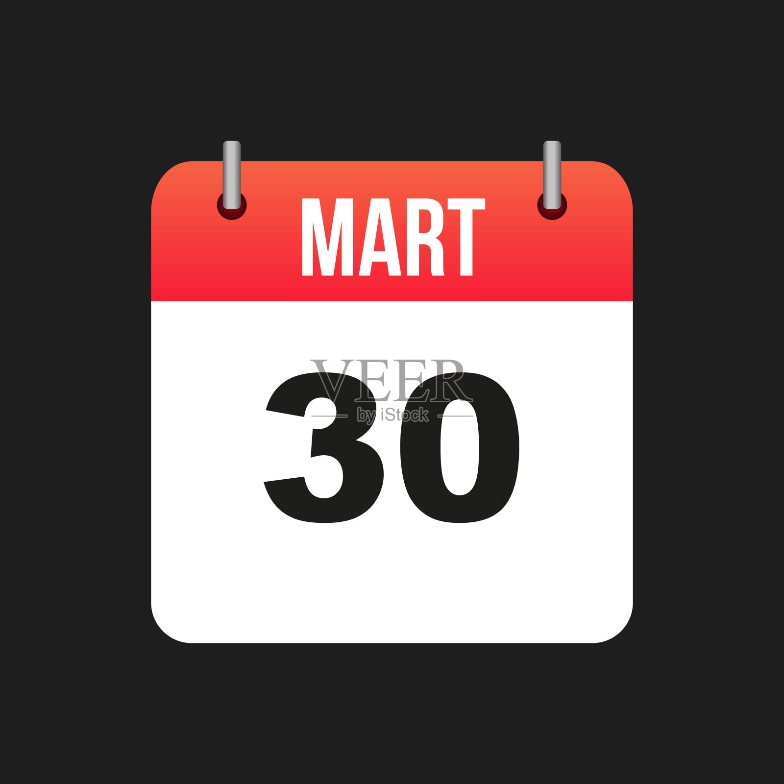 红白彩色日历页与黑色轮廓插画图片素材