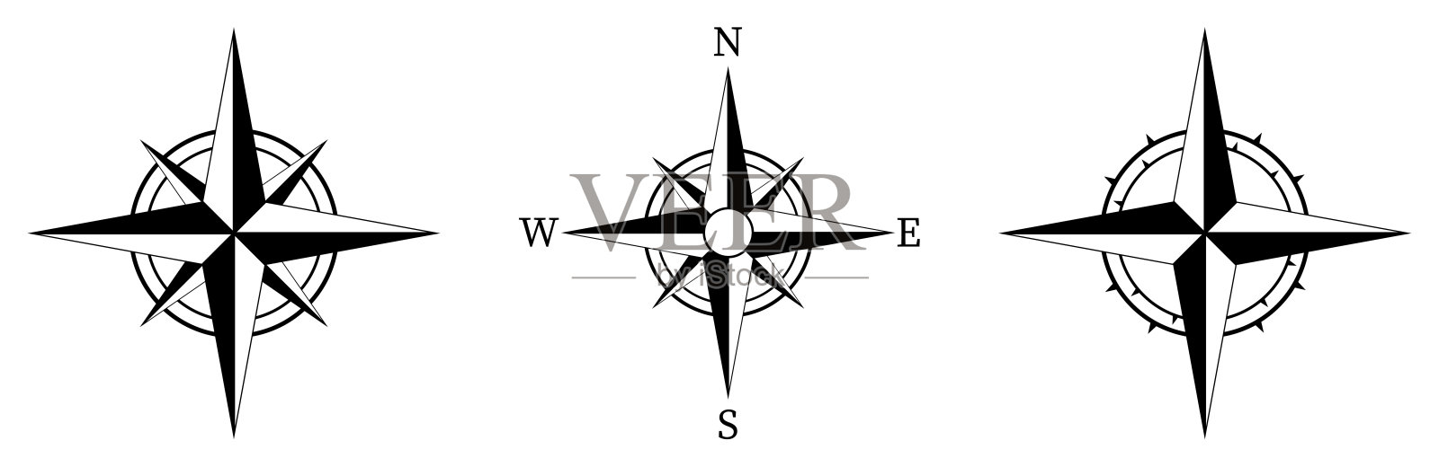 导航罗盘图标集插画图片素材