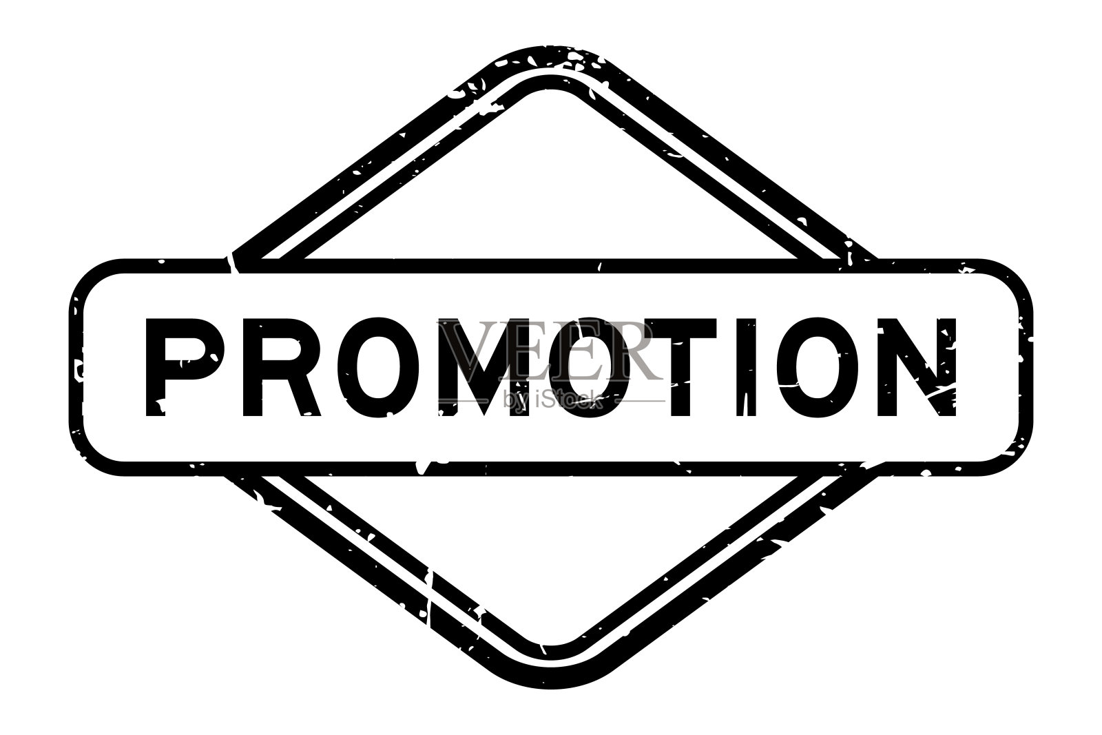 白色背景上的黑色促销字橡皮印章插画图片素材