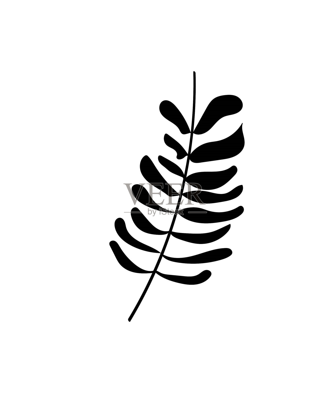 叶平面图标，矢量最好的平面图标。插画图片素材