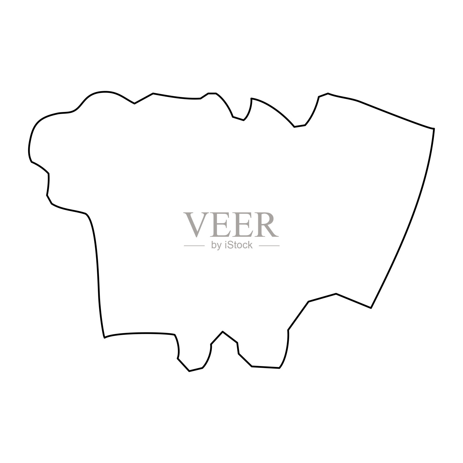 贝鲁特省地图，黎巴嫩行政区划矢量图插画图片素材