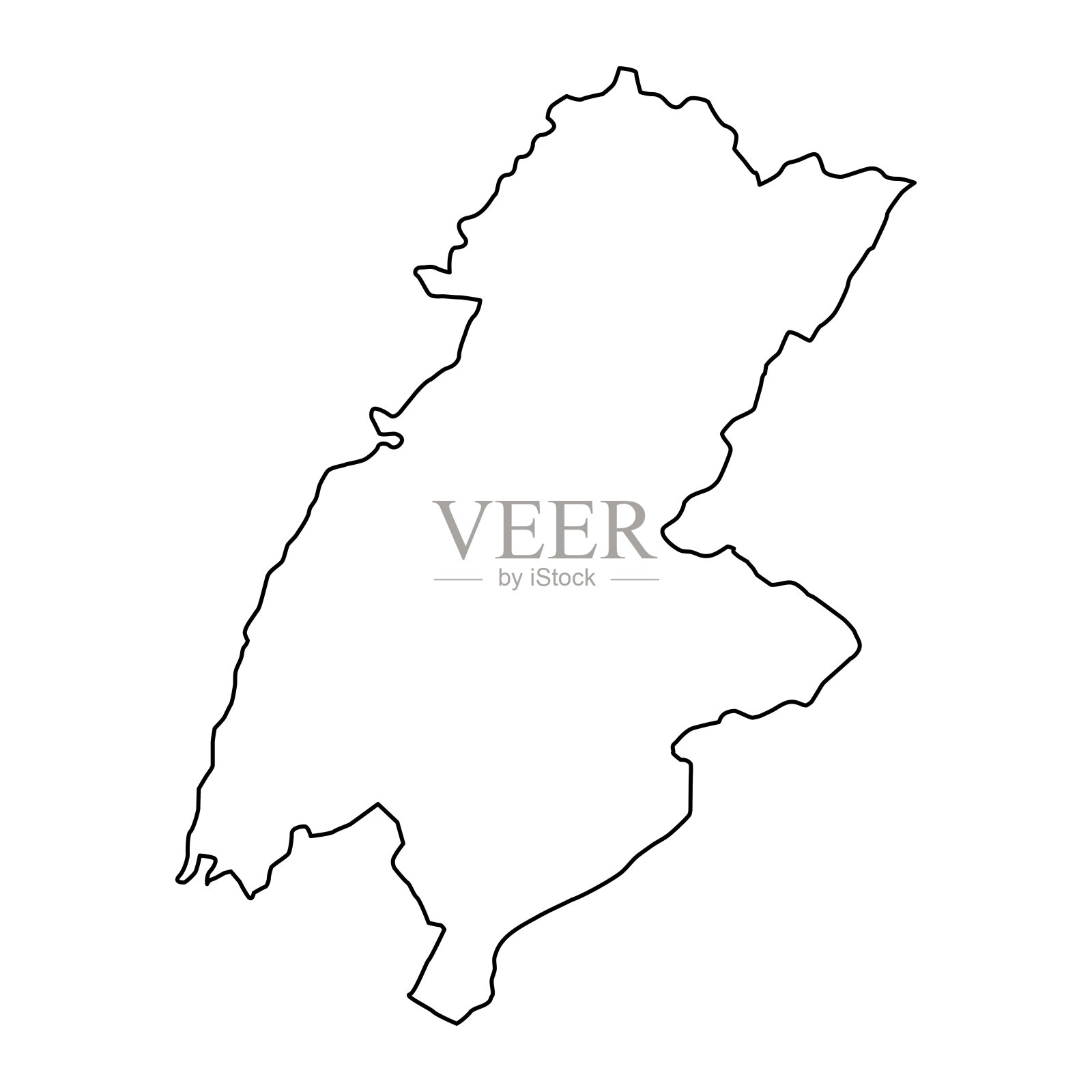 贝卡省地图，黎巴嫩行政区划矢量图插画图片素材
