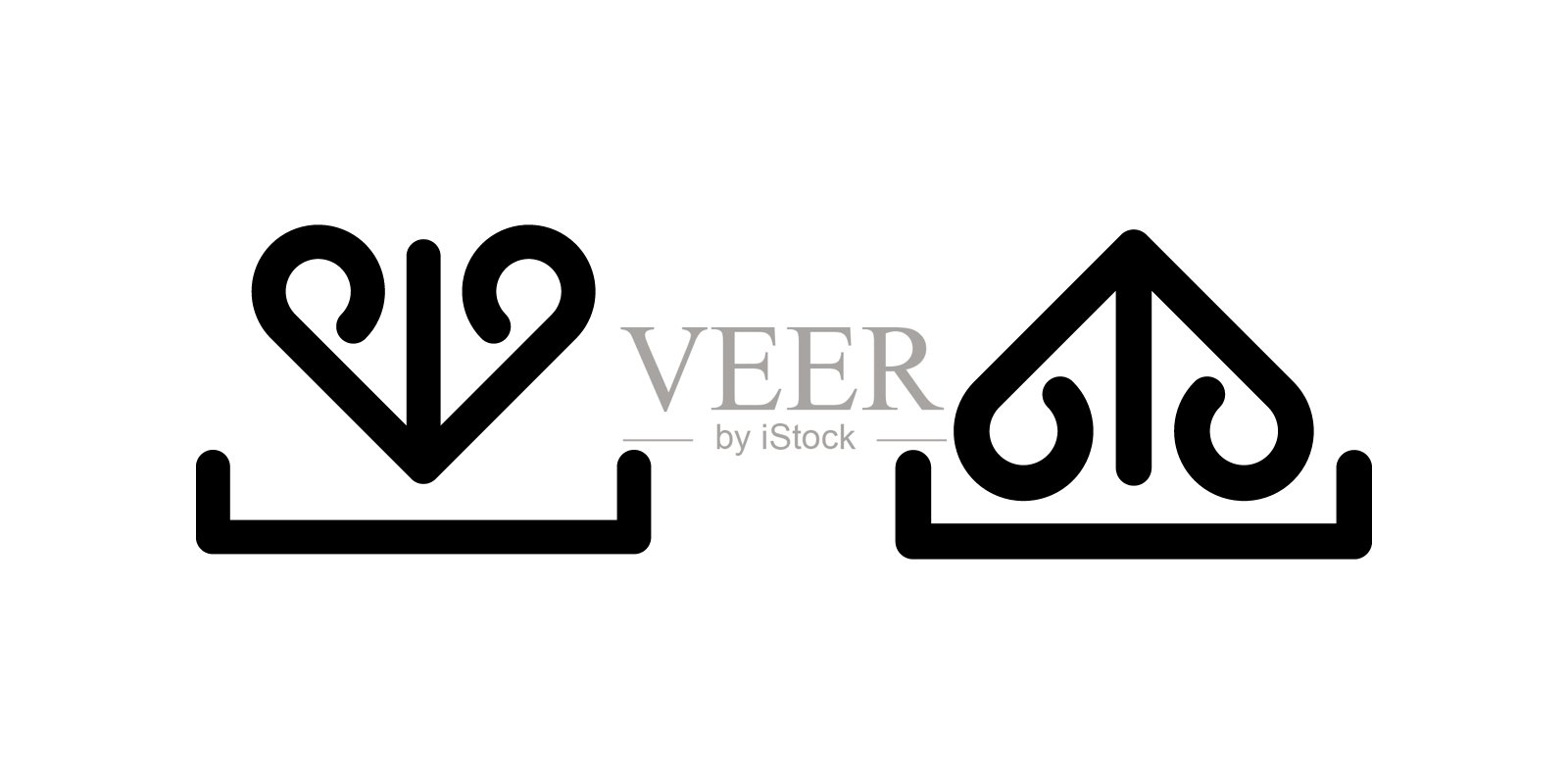 下载上传图标按钮插画图片素材