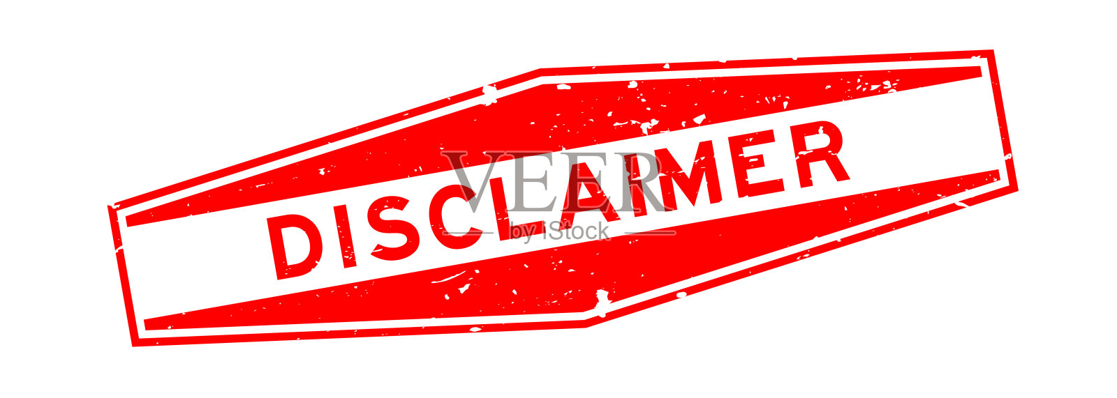 垃圾红色免责字六角形橡胶印章白色背景插画图片素材