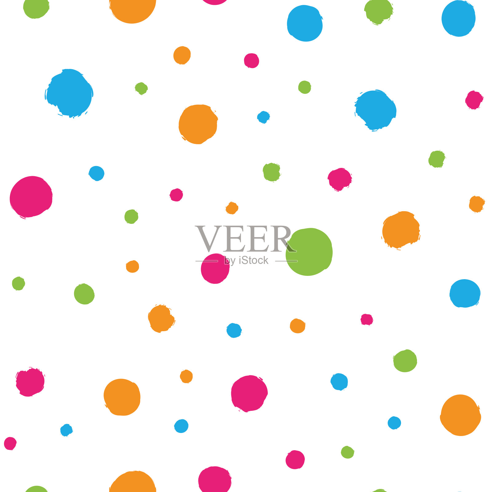 分散的彩色刷点。无缝的背景图案。抽象矢量壁纸插画图片素材