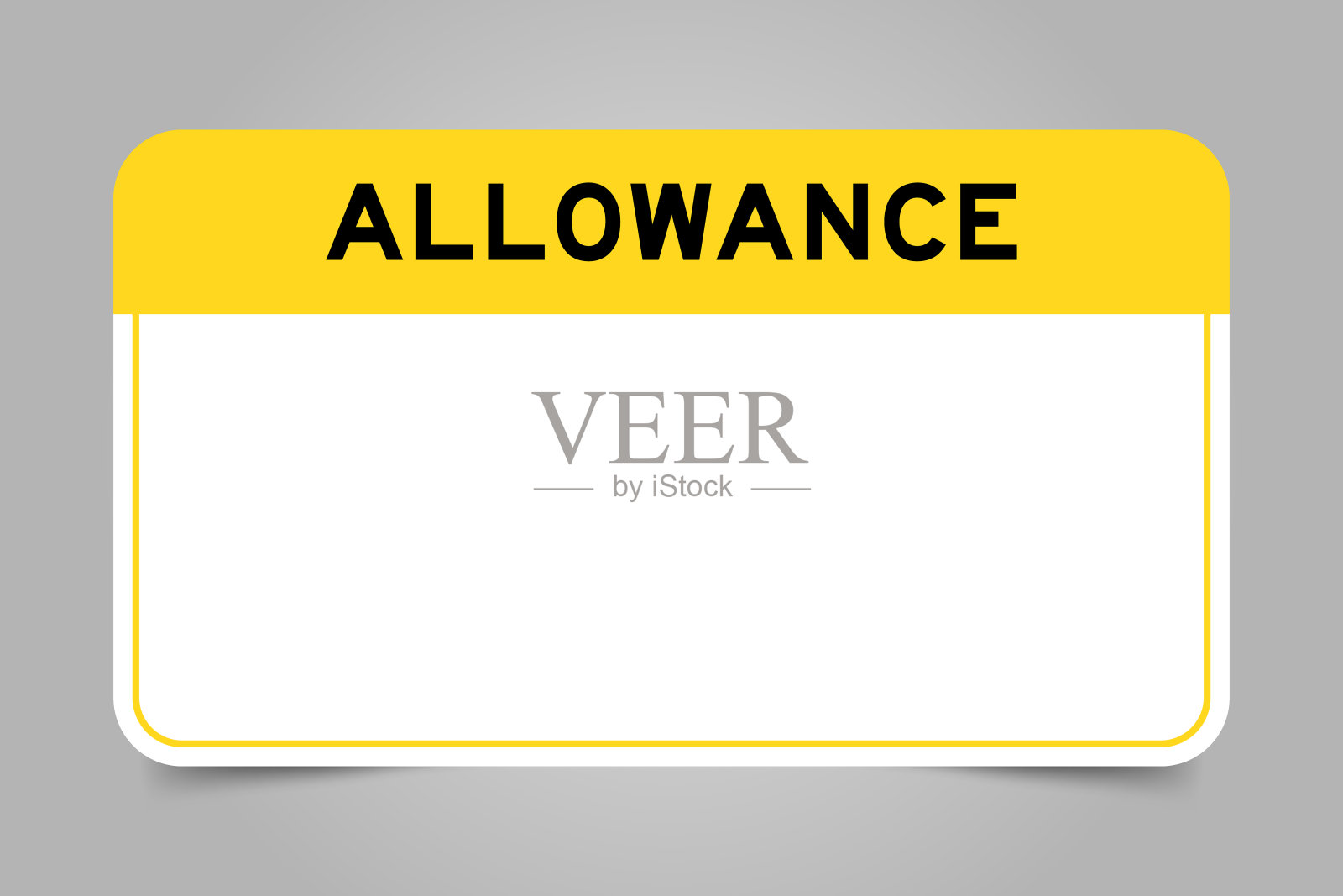 在灰色背景上，有黄色标题和白色文字空间的标签横幅插画图片素材