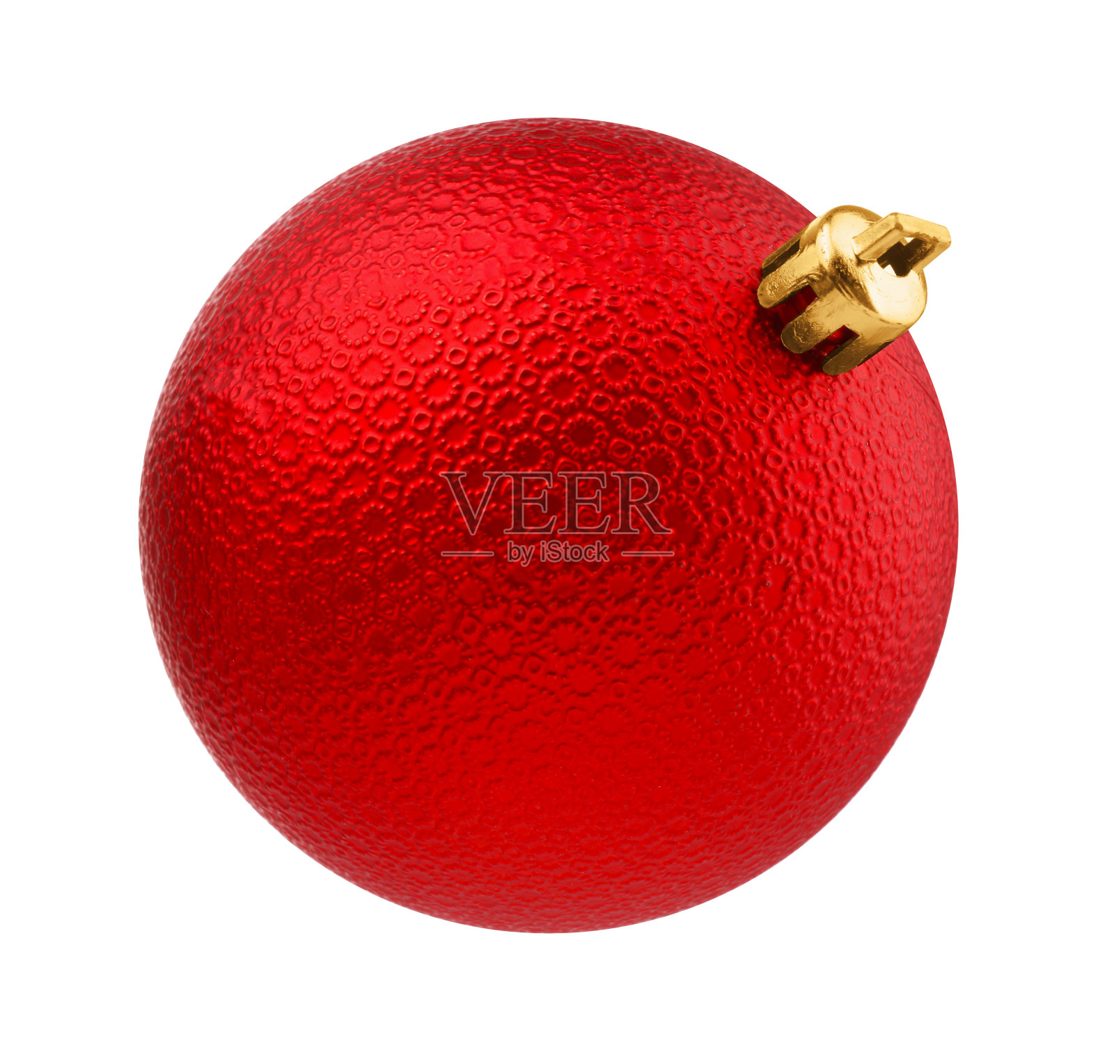 美丽的红色圣诞球孤立在白色照片摄影图片